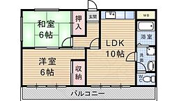 オーパス武庫之荘ノース 2LDKの間取図画像