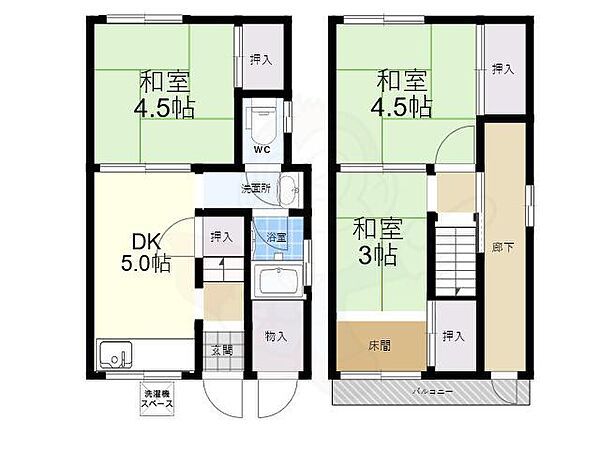 武庫之荘9丁目テラスハウス ｜兵庫県尼崎市武庫之荘９丁目(賃貸テラスハウス3DK・1階・41.58㎡)の写真 その2