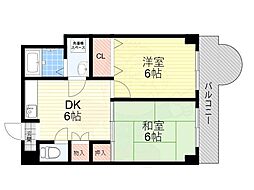 ネクステージ塚口5番館 2DKの間取図画像