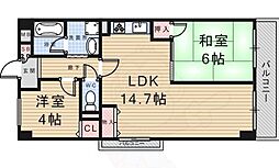 エムグランツ弐番館 2LDKの間取図画像
