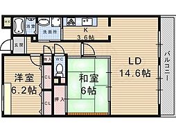 アルデール・カサ 2LDKの間取図画像