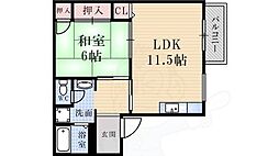 ブランナール武庫1棟 1LDKの間取図画像