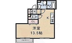 バロンガーデン武庫之荘 ワンルームの間取図画像