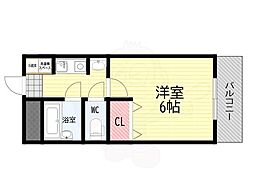 ステラハウス12 1Kの間取図画像