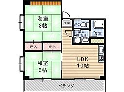 グランコート武庫之荘 2LDKの間取図画像
