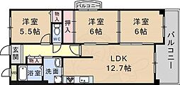 福々邸弐番館 3LDKの間取図画像