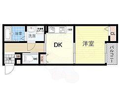 キャッスルコート立花ウエスト 1DKの間取図画像