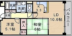 ケーフィル塚口 2LDKの間取図画像