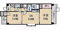 パークヒルズ津田 2DKの間取図画像