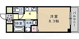 アーデン塚口 1Kの間取図画像