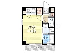 ナッツダムスタジオーネ塚口 ワンルームの間取図画像