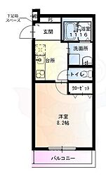 フジパレス尼崎三反田3番館 1DKの間取図画像