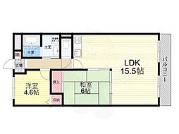 エムグランツ壱番館 2LDKの間取図画像