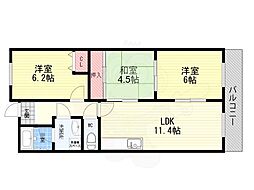 アルトピノ立花 3LDKの間取図画像