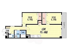 パレロワイヤル武庫之荘 2LDKの間取図画像