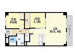 ラフィーネ武庫之荘 2LDKの間取図画像