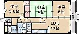 ローズガーデン 3LDKの間取図画像