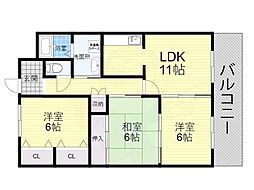 アンクレーゼ 3LDKの間取図画像