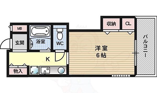 大阪府大阪市西淀川区野里１丁目(賃貸マンション1K・4階・21.12㎡)の写真 その2