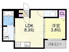 大阪府大阪市淀川区田川３丁目（賃貸アパート1LDK・2階・27.81㎡） その2