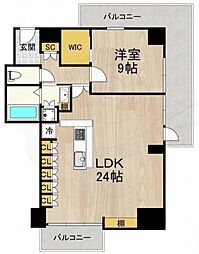ザグランドビューOSAKA 1LDKの間取図画像