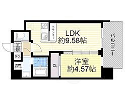 プレジオ塚本ASIAN 1LDKの間取図画像
