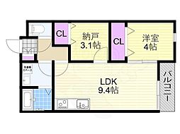 大阪市淀川区加島1丁目アパート 1SLDKの間取図画像