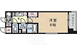 エスリード大阪シティグランツ 1Kの間取図画像