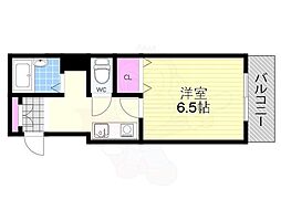 ラ・ベル・シャンブル 1Kの間取図画像
