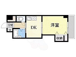 ノルデンハイム新北野 1DKの間取図画像