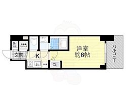 エスリードレジデンス大阪ウエストコート 1Kの間取図画像