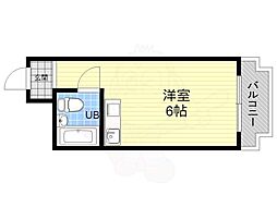 ドムール新北野 ワンルームの間取図画像