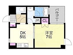 ピュアライフ御幣島 1DKの間取図画像