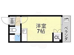 あじさい7 ワンルームの間取図画像