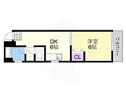 ハイツなかまつ 1DKの間取図画像