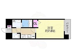 レジデンス塚本クラージュ 1Kの間取図画像