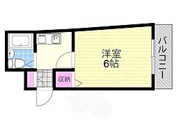 エクセルマンション野里 1Kの間取図画像
