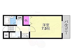 アーバンコートH.R.T. 1Kの間取図画像