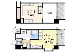 エスリード大阪シティーウエスト ワンルームの間取図画像