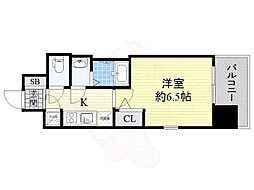 レジュールアッシュ塚本2 1Kの間取図画像