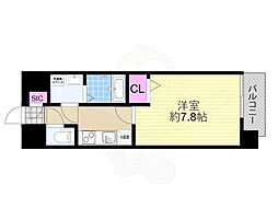レジデンス塚本クラージュ 1Kの間取図画像