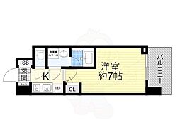 スプランディッド2 1Kの間取図画像