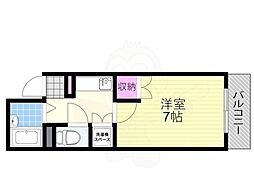 シャンクレール塚本駅前 1Kの間取図画像