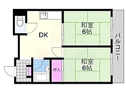 シティハイツ姫島 2DKの間取図画像