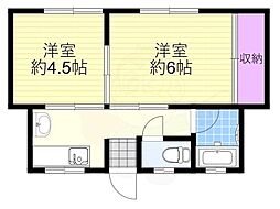 歌島ハイツ 2Kの間取図画像