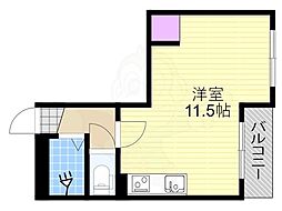 サンスリーハイツ柏里 1Kの間取図画像