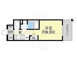 エスリード大阪プライムゲート 1Kの間取図画像