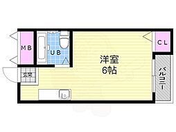 メサ塚本 ワンルームの間取図画像