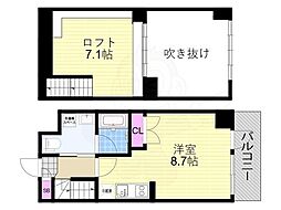 エスリード大阪シティーウエスト ワンルームの間取図画像