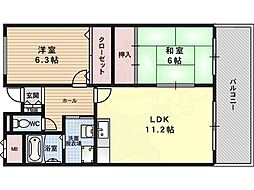 ロイヤルコート歌島 2LDKの間取図画像